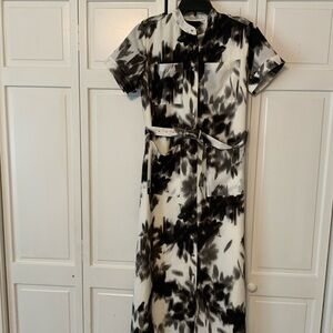 Banana Republic Floral Geo Button-Down Midi Dress with Belt - Size XXS Petite